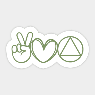 Peace Sign - Heart - Serenity AA Symbol Sticker